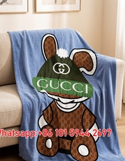 Gucci Teddy Bear Sofa Throw Blankets with GG Monogram Blue GGJY (1)